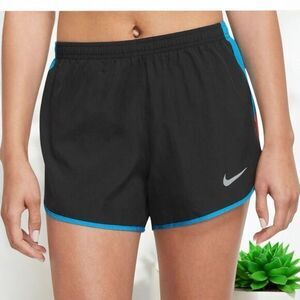 Nike Dri-FIT‎ Running Shorts Black Blue Athletic Workout Training Shorts Size L